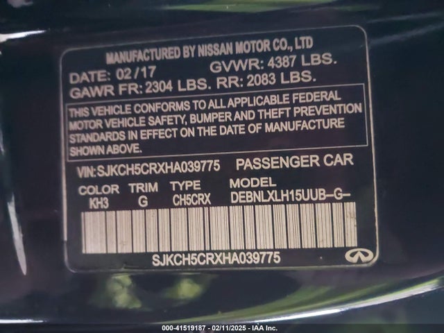 Infiniti m27020 2017 SJKCH5CRXHA039775 Image 9