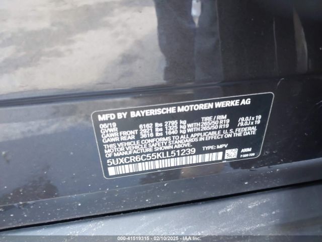 5UXCR6C55KLL51239 BMW X5 Xdrive40i