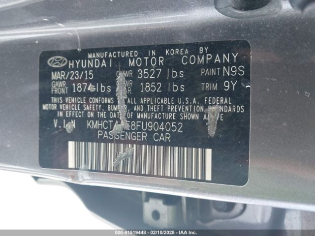 KMHCT4AE8FU904052 Hyundai ACCENT GLS