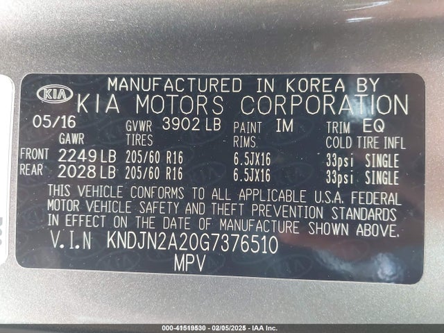 KNDJN2A20G7376510 KIA Soul