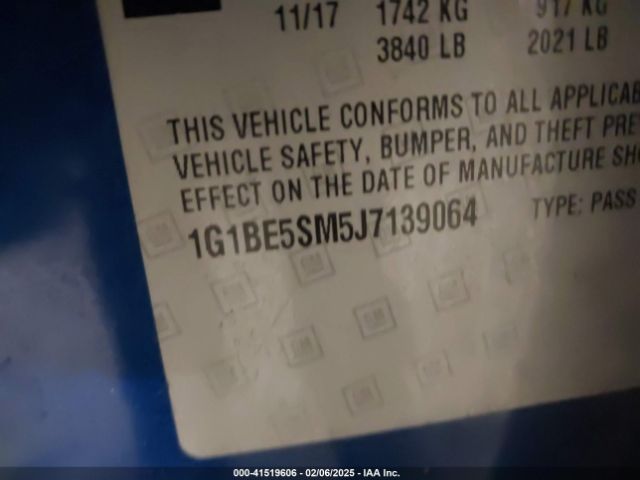 1G1BE5SM5J7139064 Chevrolet Cruze Lt Auto