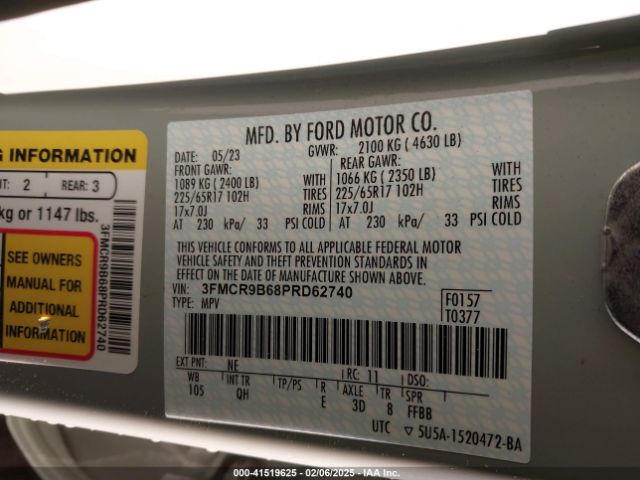 3FMCR9B68PRD62740 Ford Bronco Sport Big Bend