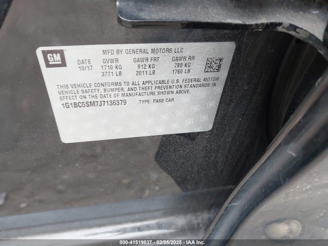 1G1BC5SM7J7136379 Chevrolet Cruze Ls Auto