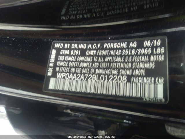 2011 PORSCHE PANAMERA WP0AA2A72BL012208 Photo 8