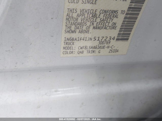 1N6BA1F41JN517234 Nissan Titan Xd Sv Diesel