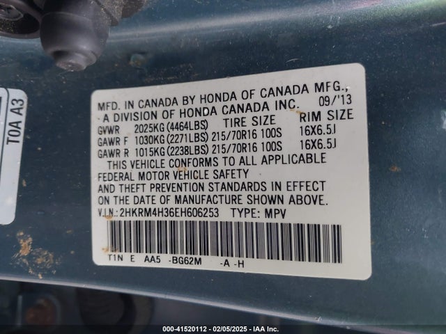 Honda CR-V LX 2014 2HKRM4H36EH606253 Image 9