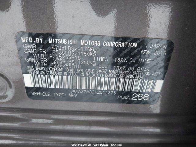 JA4AZ2A36HZ015375 Mitsubishi Outlander Es