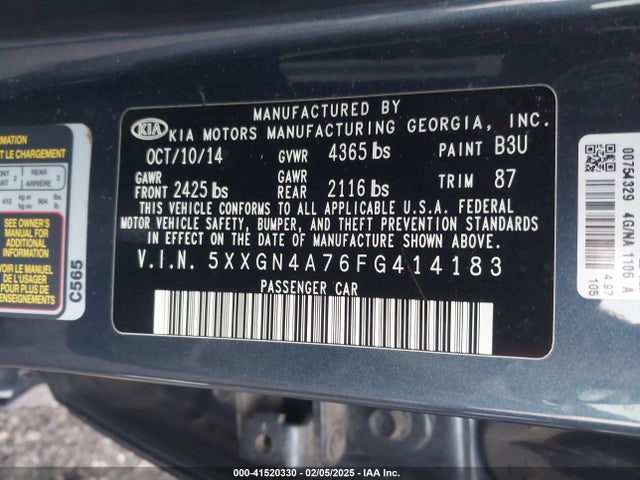 KIA OPTIMA EX 2015 5XXGN4A76FG414183 Image 9