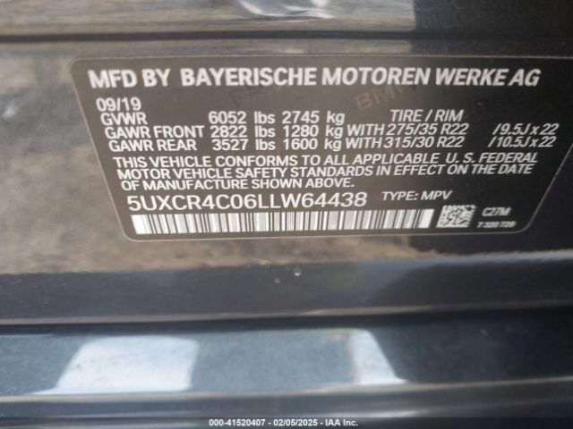5UXCR4C06LLW64438 BMW X5 Sdrive40i