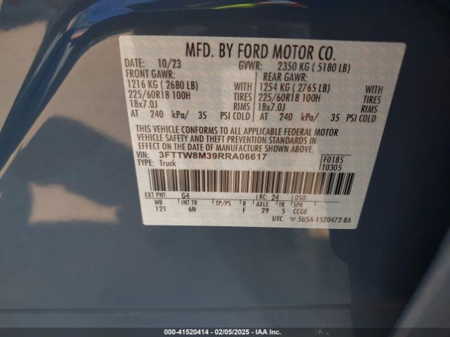 3FTTW8M39RRA06617 Ford Maverick Lariat