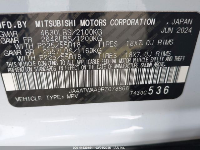 2024 MITSUBISHI ECLIPSE CROSS JA4ATWAA9RZ078866 Photo 8