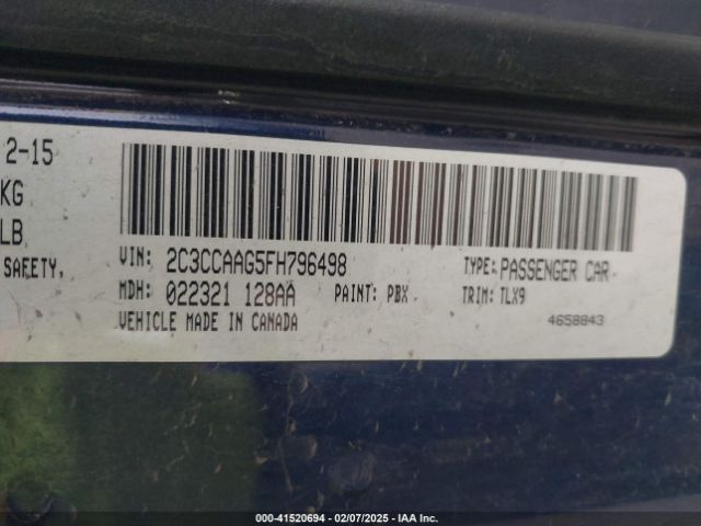 2C3CCAAG5FH796498 Chrysler 300 Limited