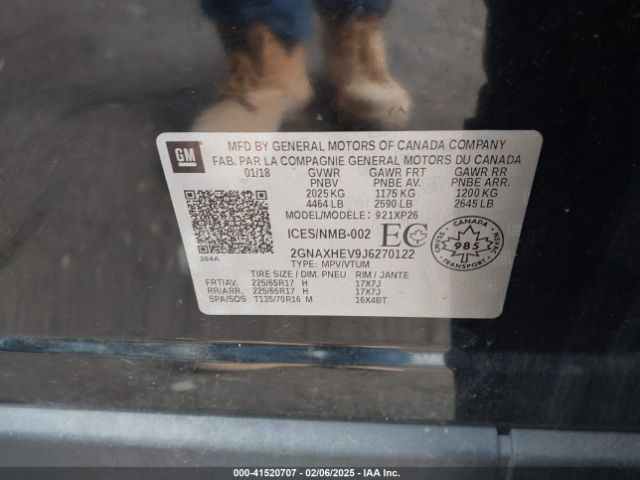 2GNAXHEV9J6270122 Chevrolet EQUINOX LS