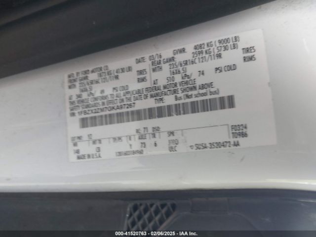 1FBZX2ZM7GKA97267 Ford Transit-350 Xlt