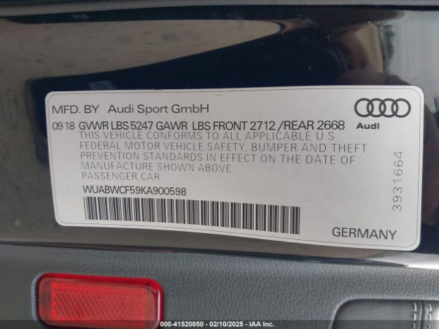 2019 AUDI RS 5 WUABWCF59KA900598 Photo 8