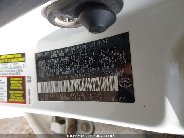 4T1M11AK5LU947838 Toyota CAMRY SE