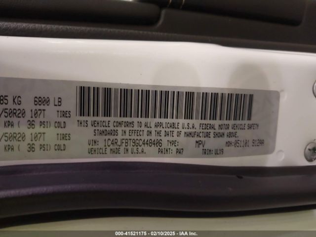 1C4RJFBT9GC448406 Jeep Grand Cherokee Limited