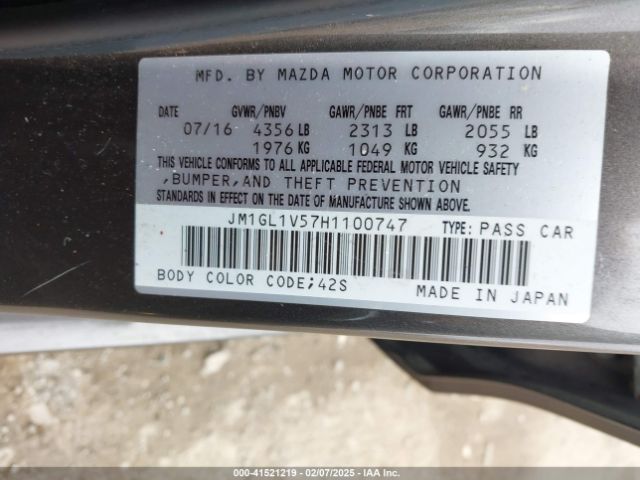 2017 MAZDA MAZDA6 JM1GL1V57H1100747 Photo 8