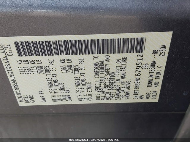 Nissan Rogue Sv Intelligent Awd 2022 5N1BT3BB9NC679512 Image 9