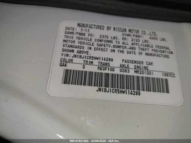 JN1BJ1CR5HW114299 Nissan Rogue Sport S