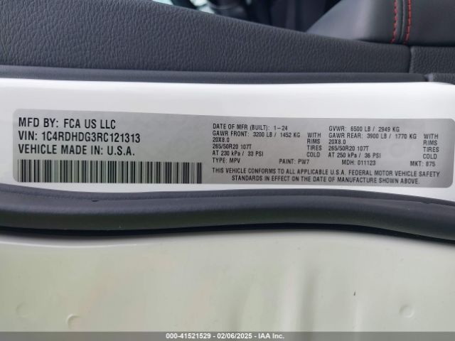 1C4RDHDG3RC121313 Dodge Durango Gt Plus Rwd