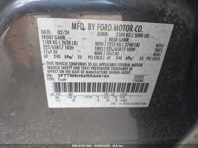3FTTW8H92RRA68164 Ford Maverick Xlt