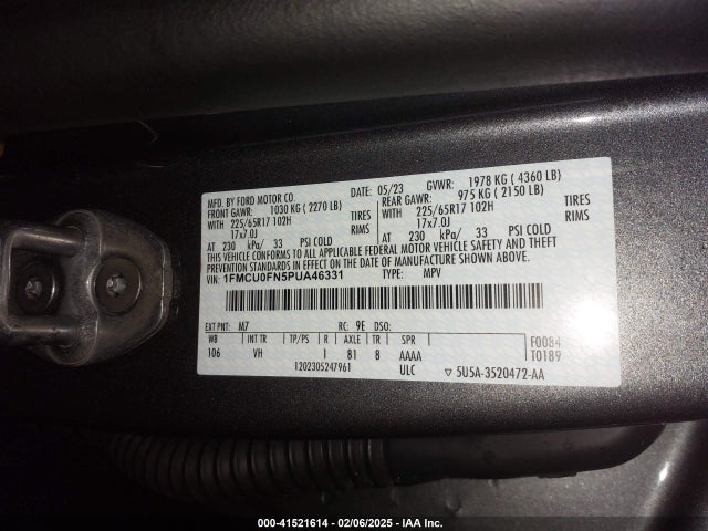 1FMCU0FN5PUA46331 Ford Escape