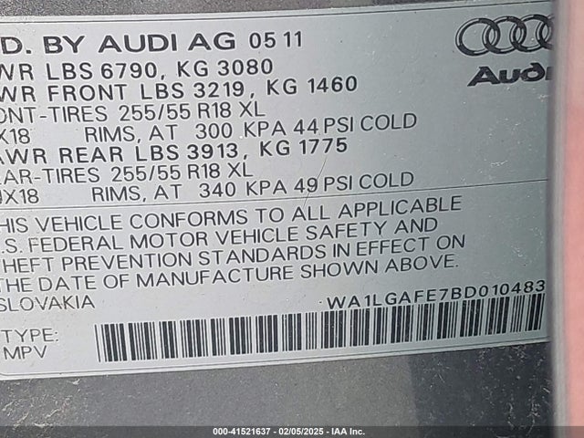 2011 AUDI Q7 WA1LGAFE7BD010483 Photo 8