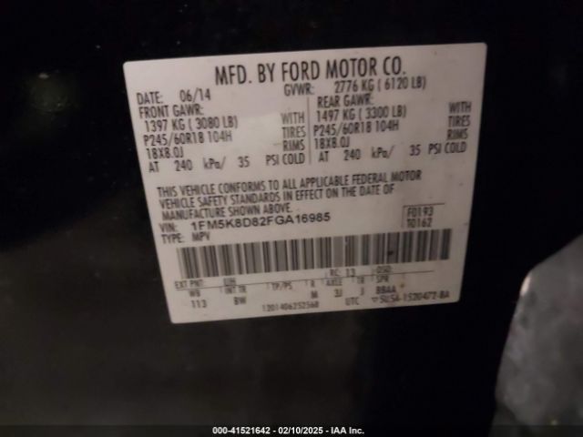 1FM5K8D82FGA16985 Ford EXPLORER XLT