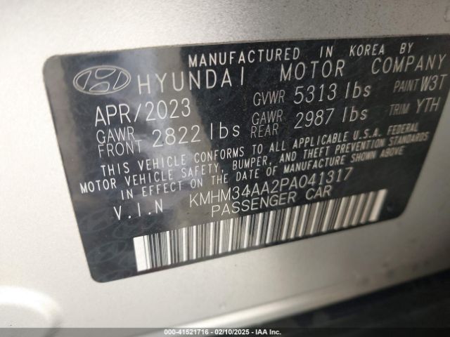 KMHM34AA2PA041317 Hyundai Ioniq 6 Sel