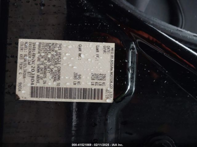 1N4BL4BV2KC203804 Nissan Altima 2.5 S
