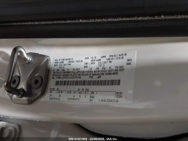 1FMCU0HD3JUD55145 Ford ESCAPE SEL