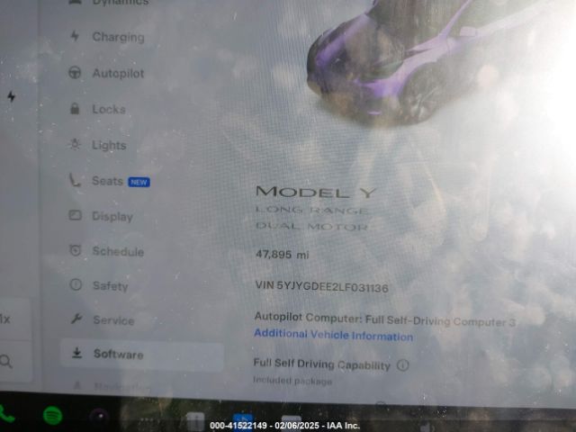 5YJYGDEE2LF031136 Tesla Model Y Long Range Dual Motor All-wheel Drive