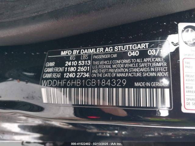 WDDHF6HB1GB184329 Mercedes-Benz E 400 4matic