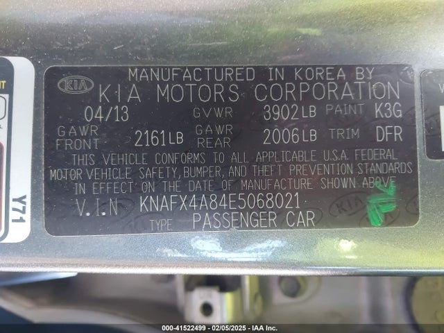 KIA Forte 2014 KNAFX4A84E5068021 Image 9