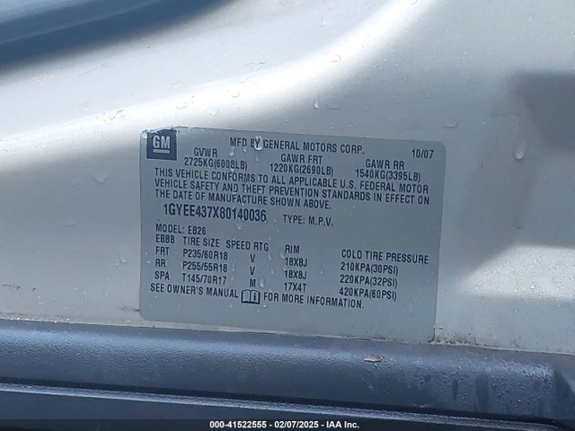 2008 CADILLAC SRX 1GYEE437X80140036 Photo 8