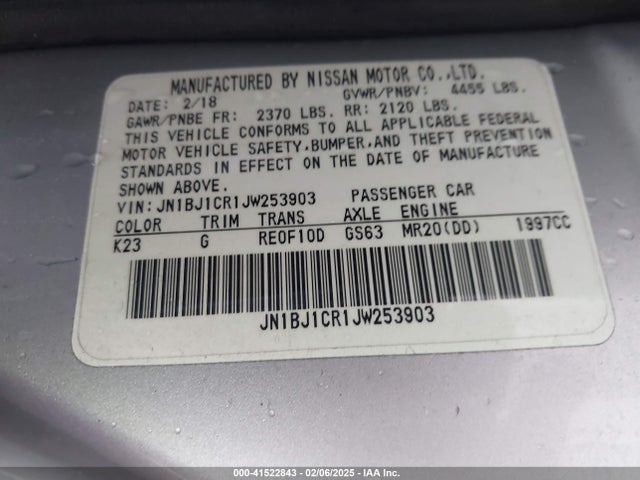 JN1BJ1CR1JW253903 Nissan Rogue Sport S