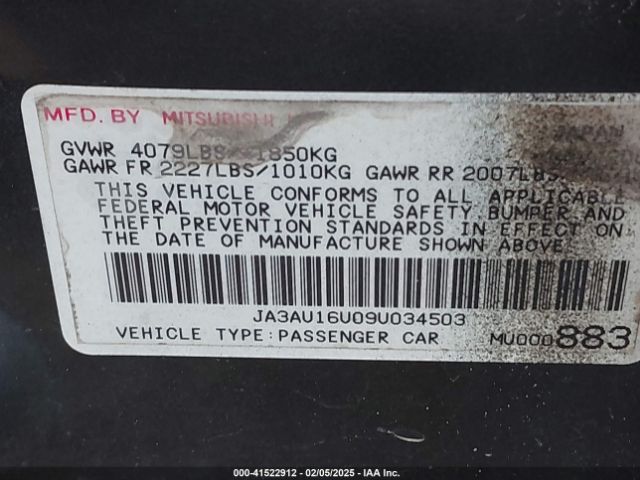 2009 MITSUBISHI LANCER JA3AU16U09U034503 Photo 8