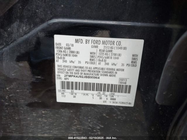 2018 FORD EDGE 2FMPK4J92JBB95964 Photo 8