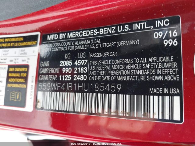 55SWF4JB1HU185459 Mercedes-Benz C 300 Luxury/sport