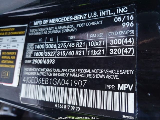 4JGED6EB1GA041907 Mercedes-Benz Gle 450 Amg Coupe 4matic