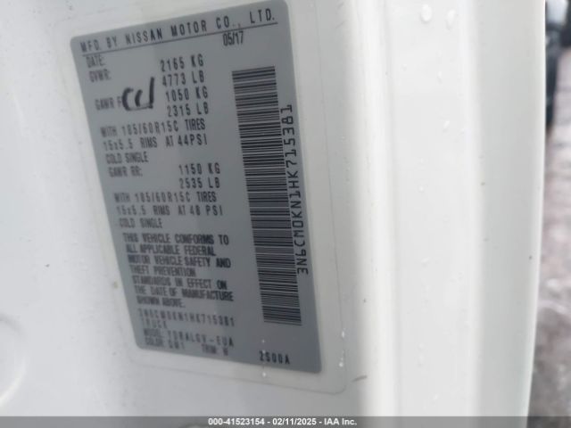 3N6CM0KN1HK715381 Nissan NV200 SV
