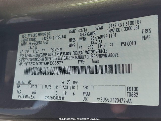 Ford F-150 Xlt 2016 1FTEX1C81GKE08577 Image 9