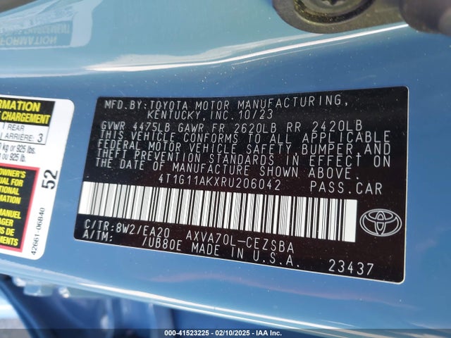 4T1G11AKXRU206042 Toyota CAMRY SE