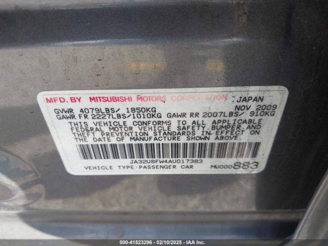 2010 MITSUBISHI LANCER JA32U8FW4AU017383 Photo 8