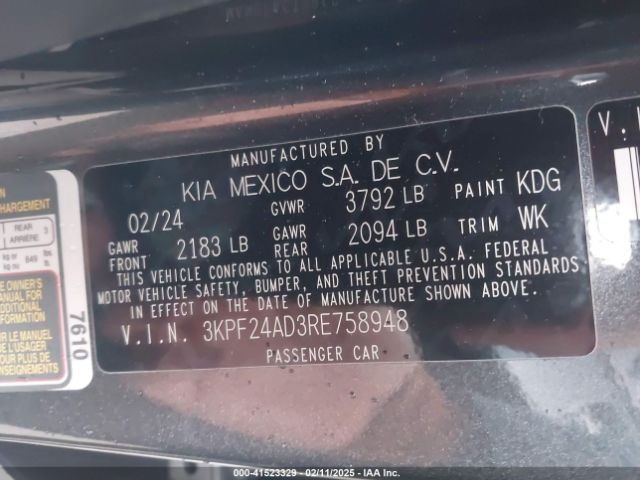 3KPF24AD3RE758948 KIA Forte Lxs
