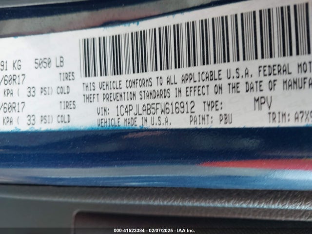 1C4PJLAB5FW616912 Jeep Cherokee Sport