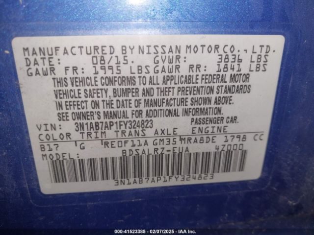 3N1AB7AP1FY324823 Nissan SENTRA SR
