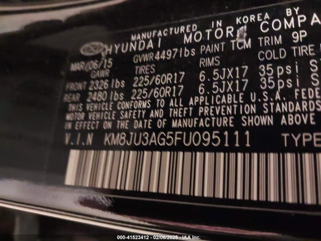 Hyundai TUCSON SE 2015 KM8JU3AG5FU095111 Image 9