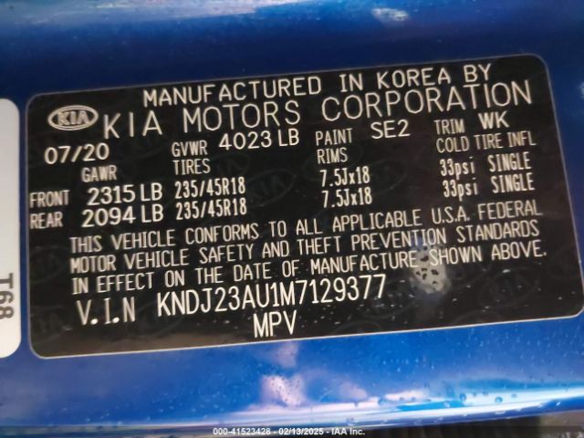 KNDJ23AU1M7129377 KIA Soul X-line